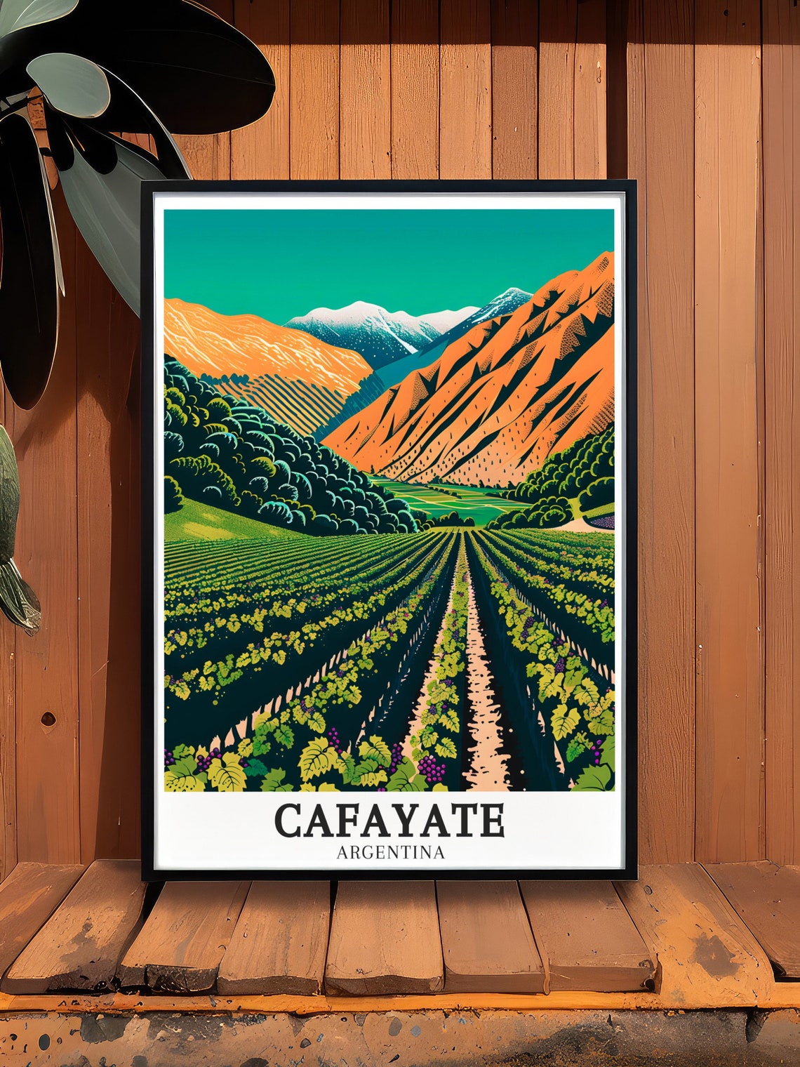 Cafayate Argentina Vineyards Beneath Red Andes Peaks Art Poster - Image 3
