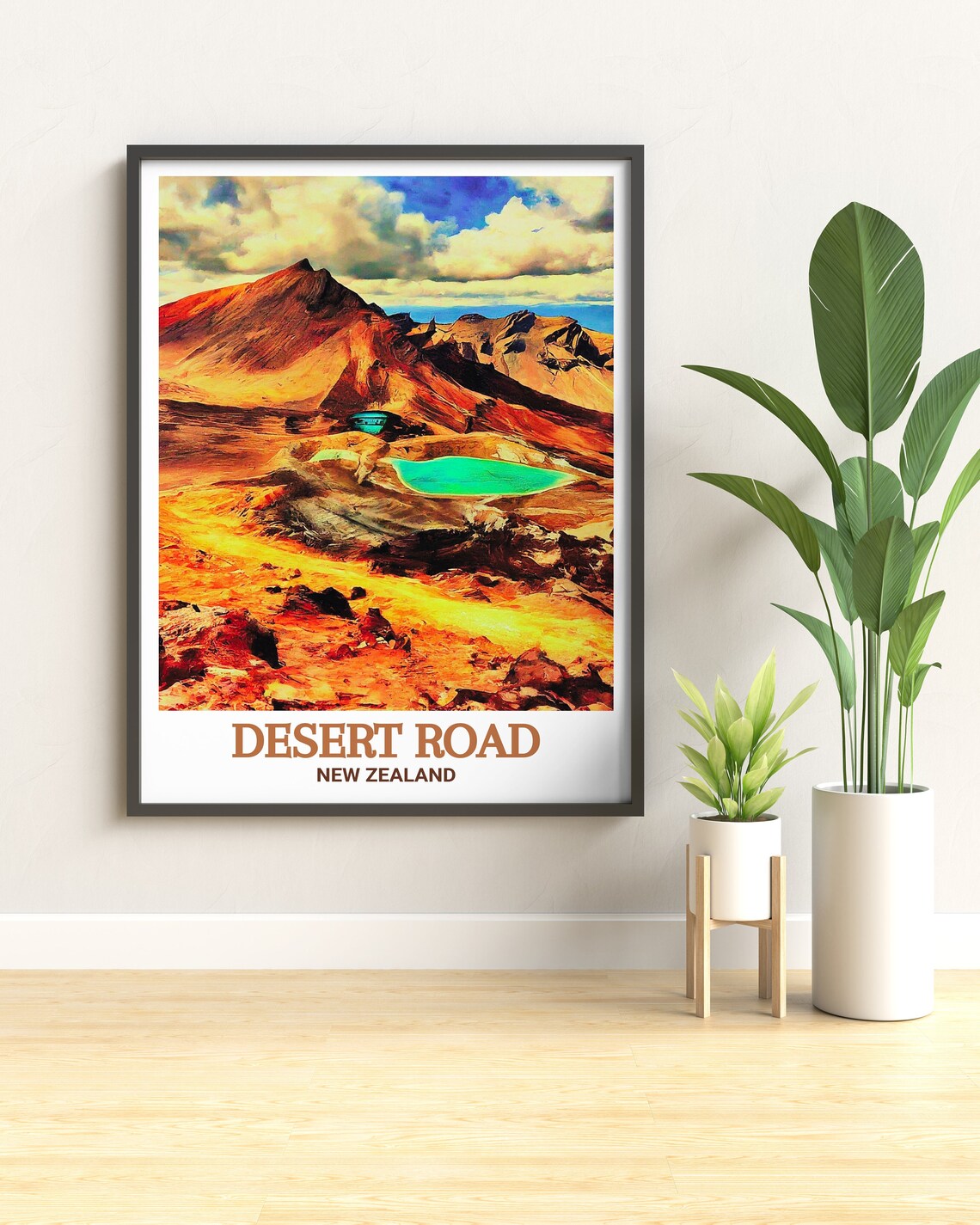 Desert Road Tongariro Crater Lakes New Zealand Volcano Poster - Image 2