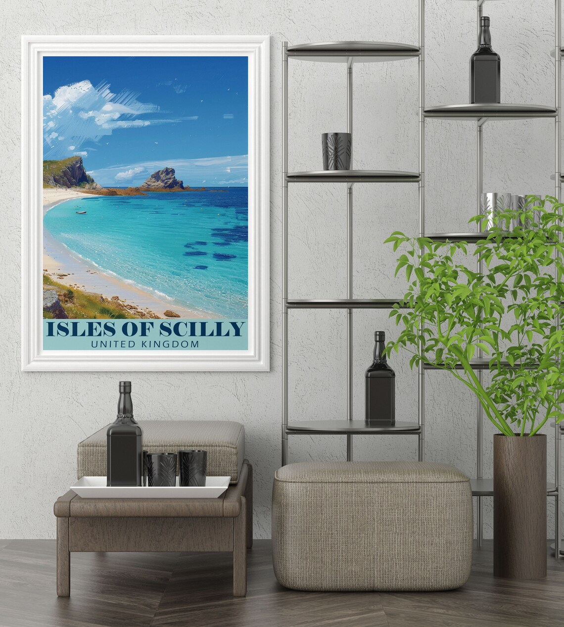 Isles of Scilly Turquoise Bay White Sand Sunny Beach Cove Poster - Image 2