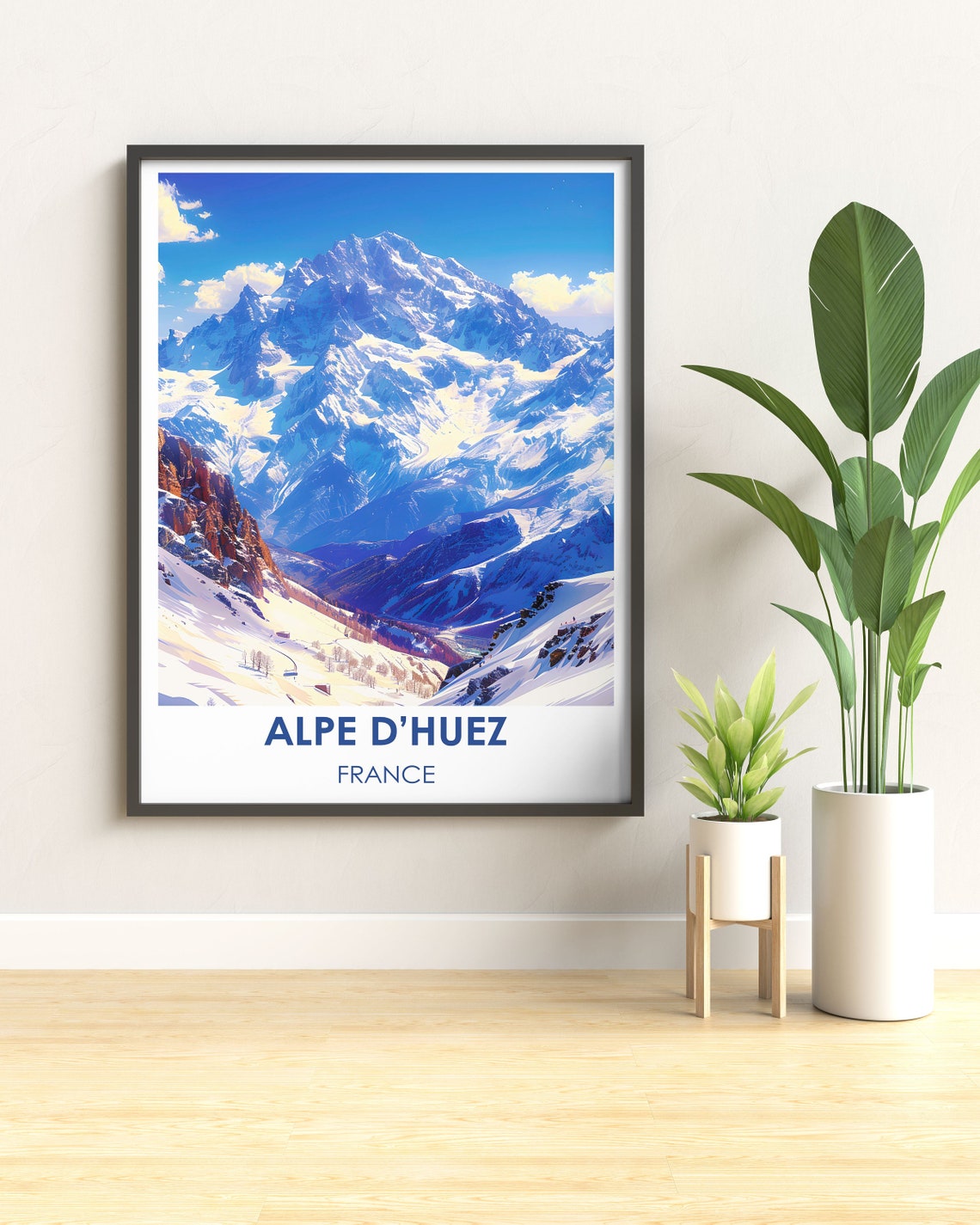 Alpe Dhuez Ski Resort Art Capture The Essence Of French With Prints Travel Posters Of The French Alps - Image 3