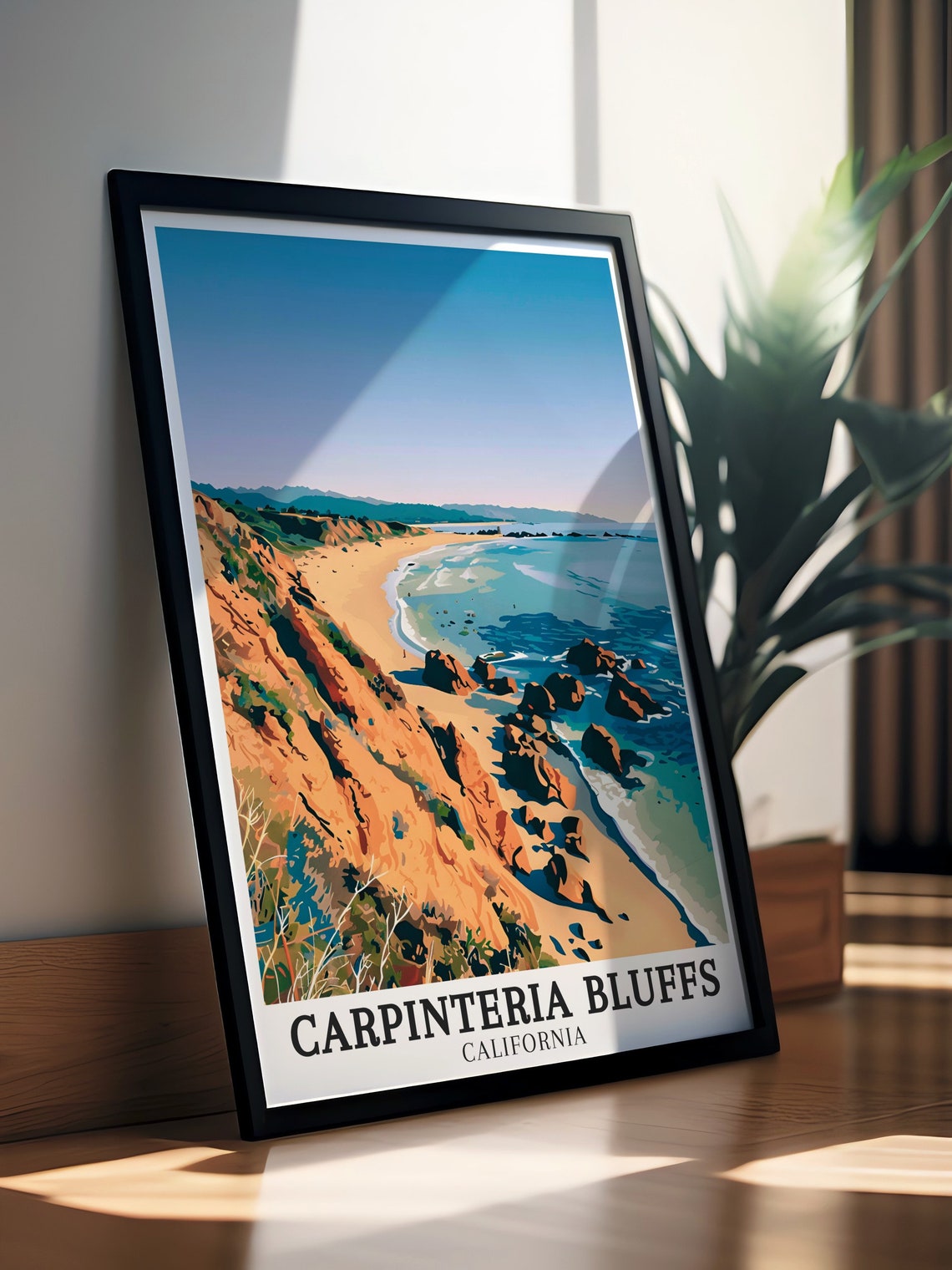 Carpinteria Bluffs California Rocky Shoreline Coastline Poster - Image 2