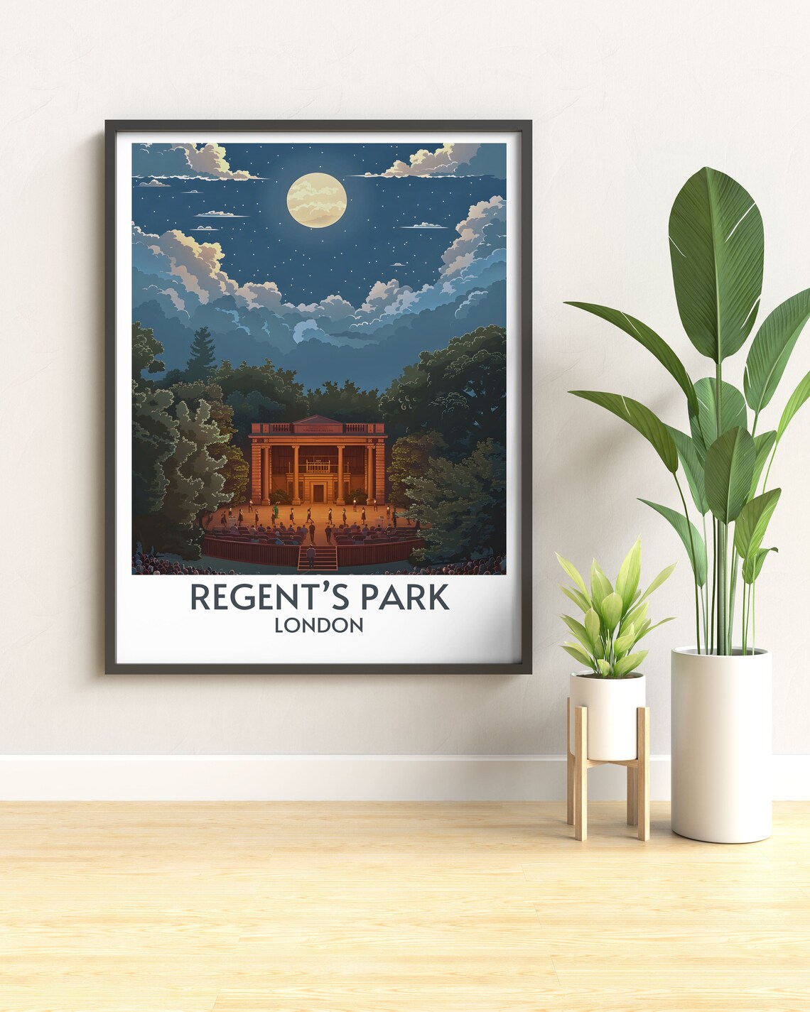 Regents Park London Open Air Theatre Under A Full Moon Poster - Image 3