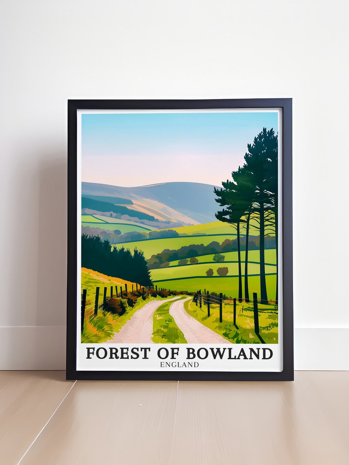 Forest Of Bowland Country Lane Rolling Hills England Travel Poster - Image 4