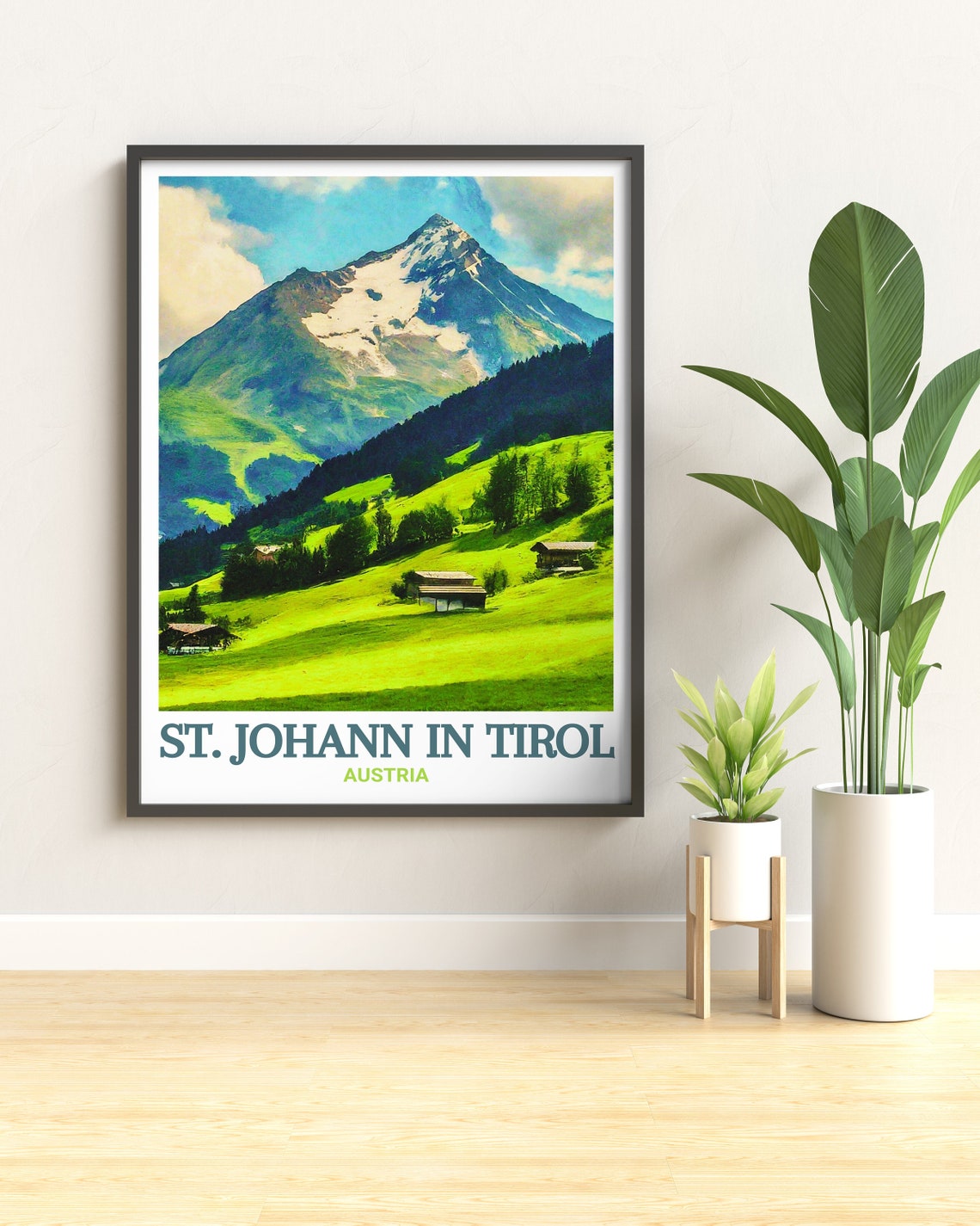 St Johann in Tirol Austria Alpine Meadow Mountain Peak Poster - Image 3