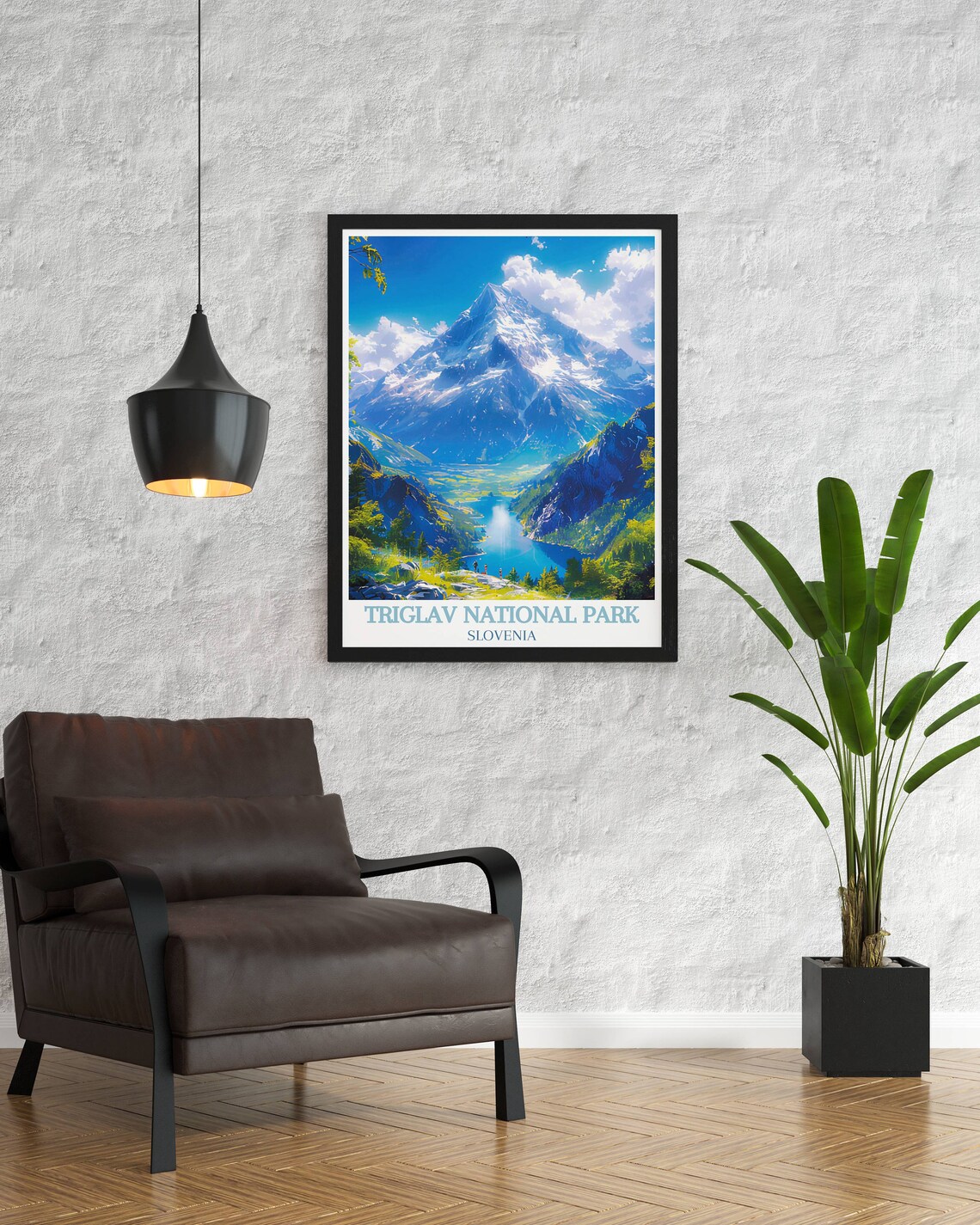 Triglav National Park Slovenia Snowy Peak Alpine Lake Travel Poster - Image 2