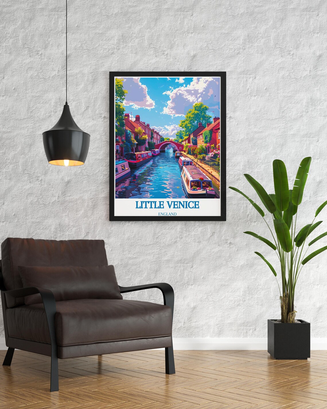 Little Venice London Canal Narrowboats Bright Sunny Travel Poster - Image 2