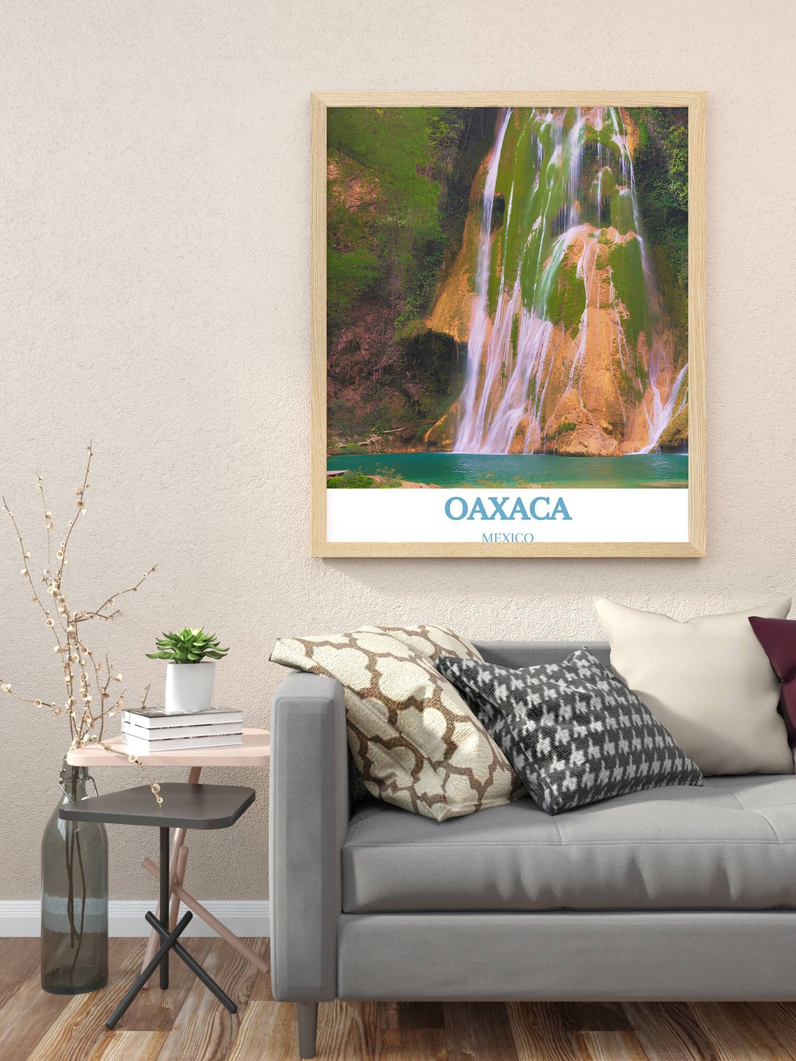 Oaxaca Mexico Hierve El Agua Waterfall Mossy Cliff Face Poster - Image 3