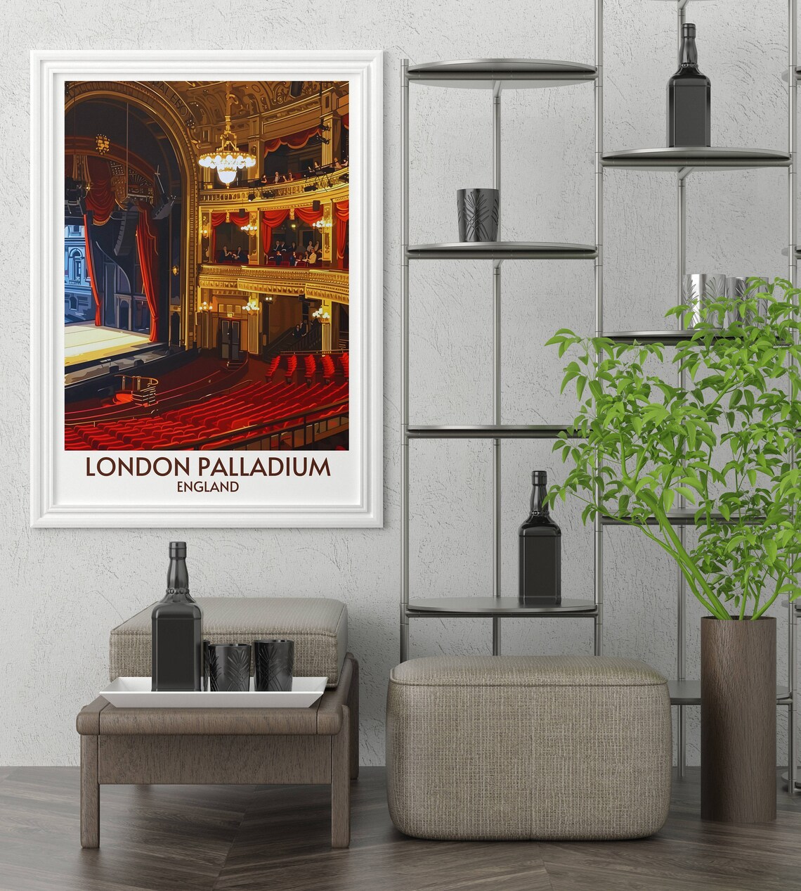 London Palladium Theatre Interior Red Seats England Art Poster - Image 3