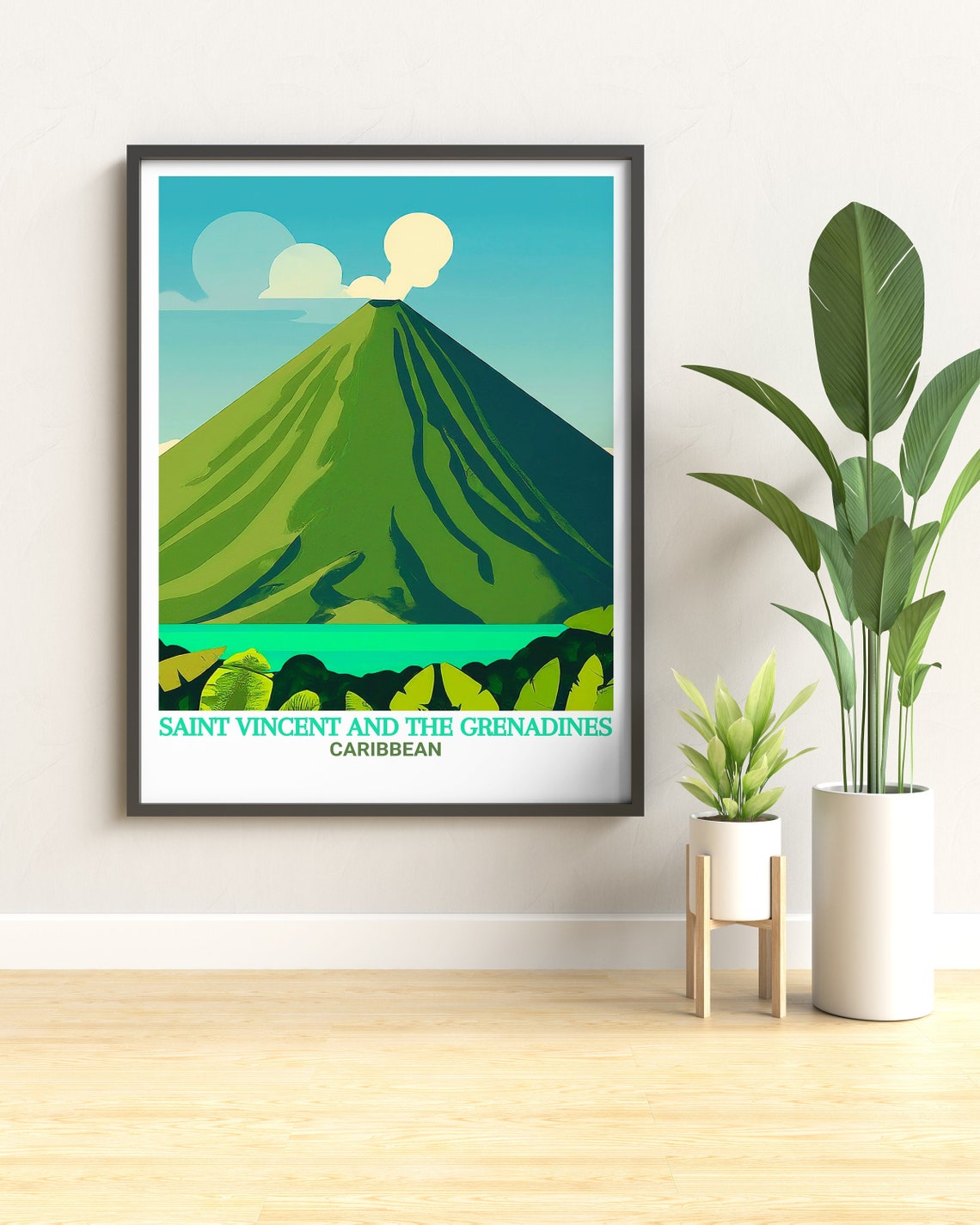 Saint Vincent And The Grenadines La Soufriere Volcano Travel Poster - Image 3
