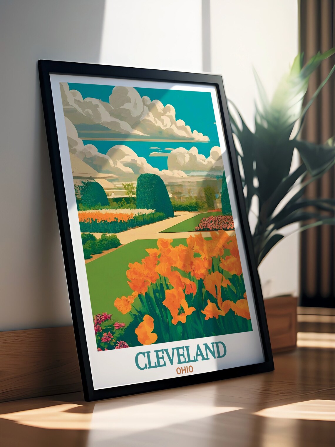 Ohio Cleveland Botanical Garden Flower Beds Glasshouse Poster - Image 3
