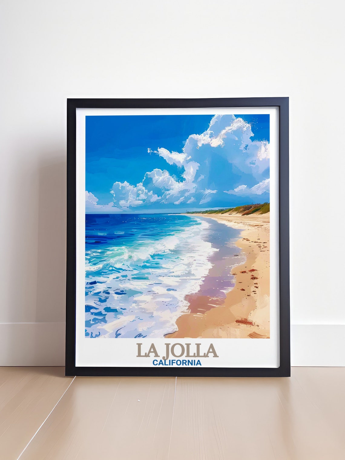 La Jolla Shores Beach Foamy Waves And Sandy Coastline View Poster - Image 4