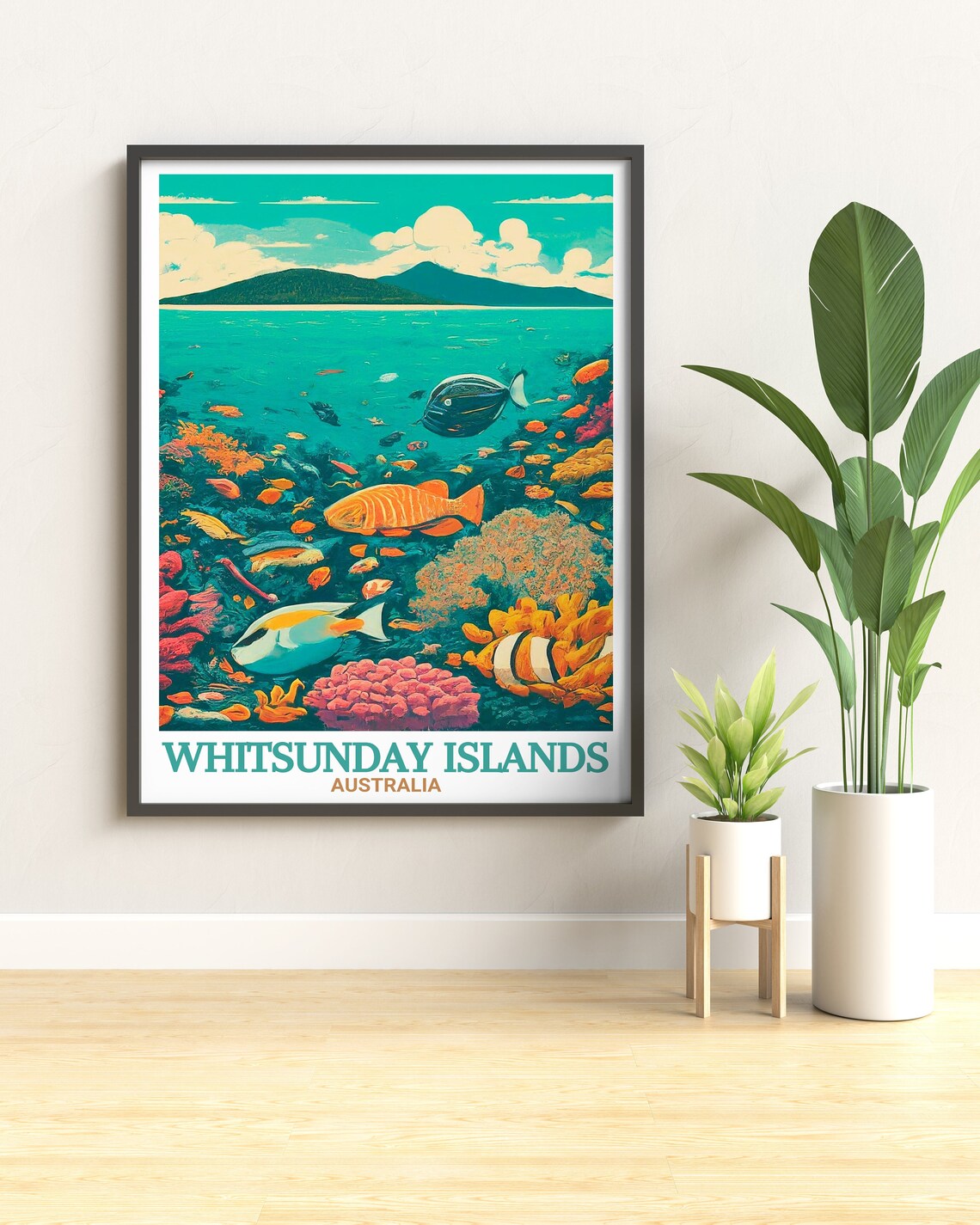 Whitsunday Islands Great Barrier Reef Coral Fish Travel Poster - Image 2
