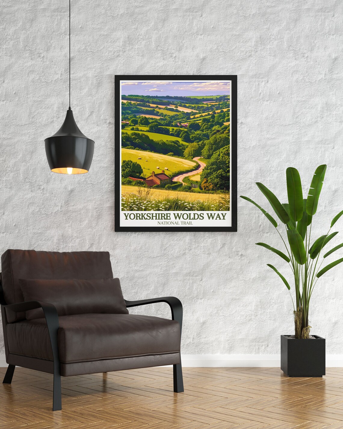 Yorkshire Wolds Way Rolling Hills Farmland Lush Travel Poster - Image 3