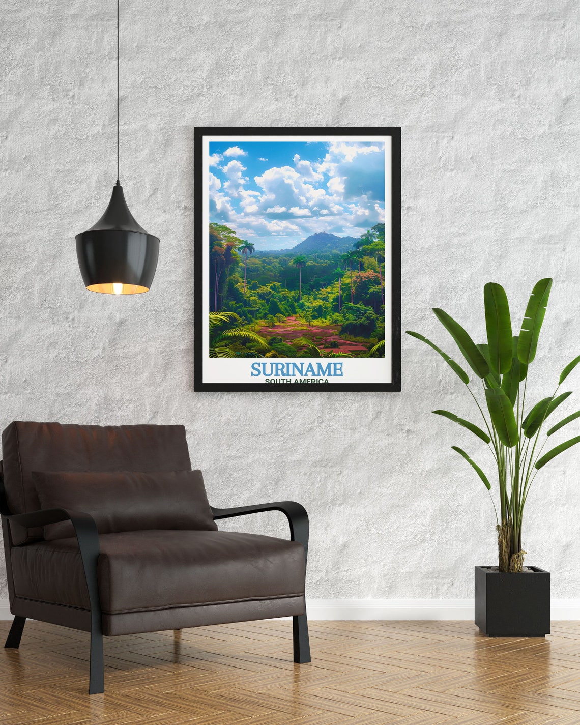 Suriname South America Lush Green Rainforest River Valley Poster - Image 2
