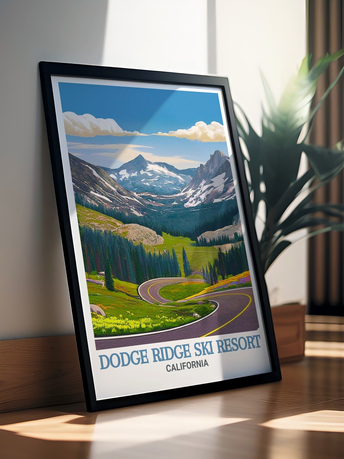 Dodge Ridge Ski Resort, Sonora Pass Winter Travel Poster - Image 2