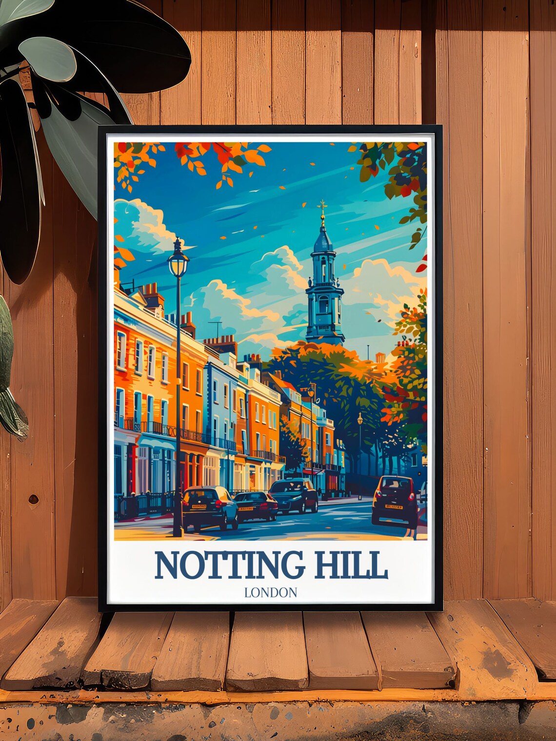 Notting Hill Wall Art Notting Hill Gate Village With St Peters Church Art Notting Hill Gate Village Art St Peters Church Decor - Image 3
