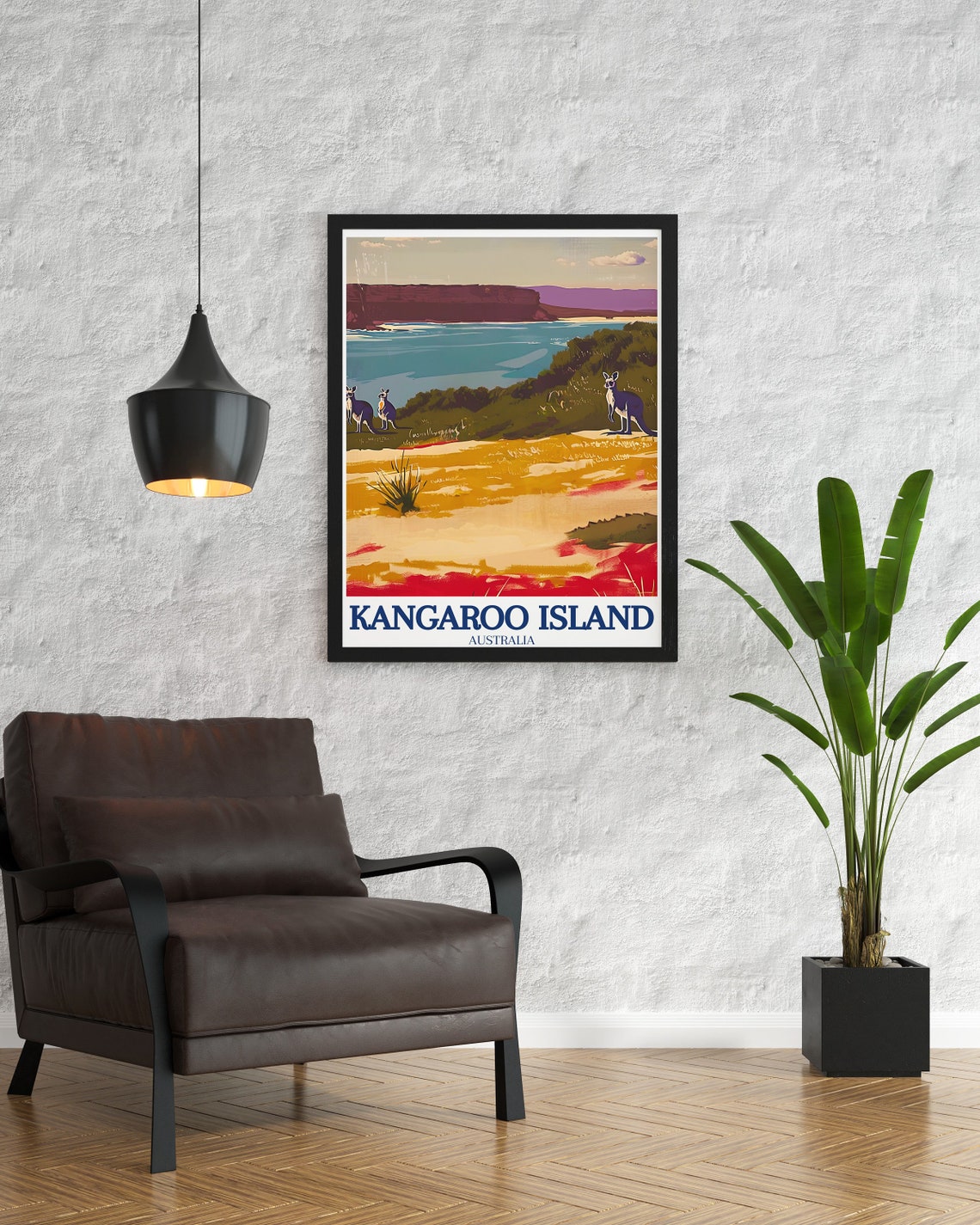 Kangaroo Island Australia Kangaroos Coastal Beach Cliffs Poster - Image 3