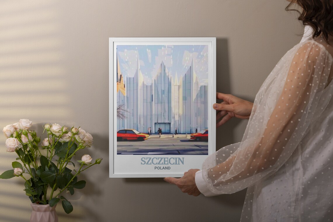 Szczecin Philharmonic White Glass Concert Hall Landmark Poster - Image 2