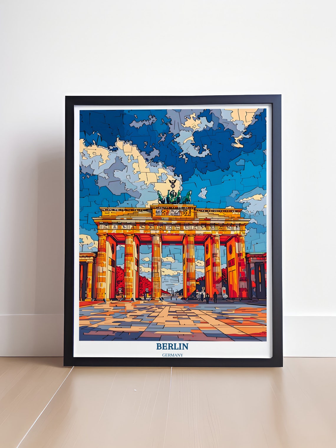 Berlin Brandenburg Gate Landmark Colorful Mosaic Style Art Poster - Image 4