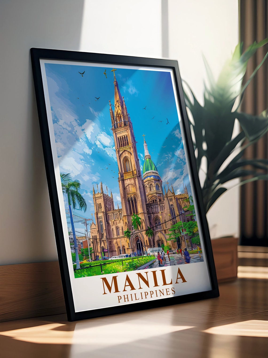 Manila Philippines Manila Cathedral Gothic Facade Day Poster - Image 3