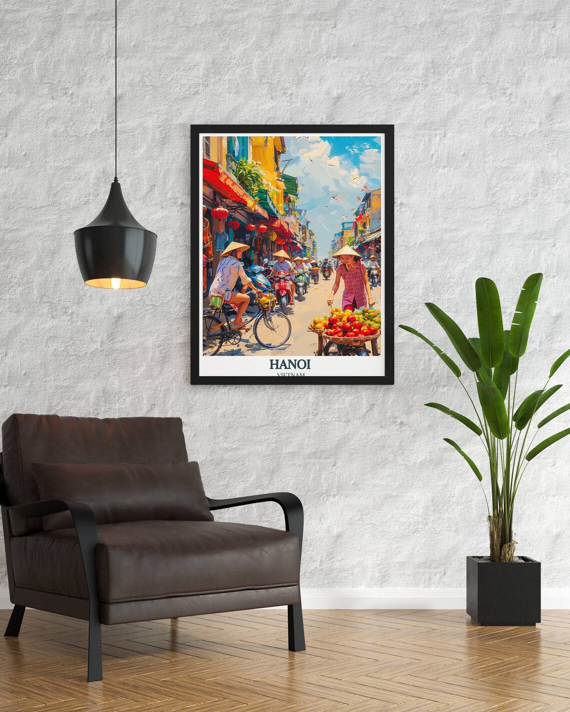 Hanoi Old Quarter Art Print, Vietnam Travel Poster - Image 2