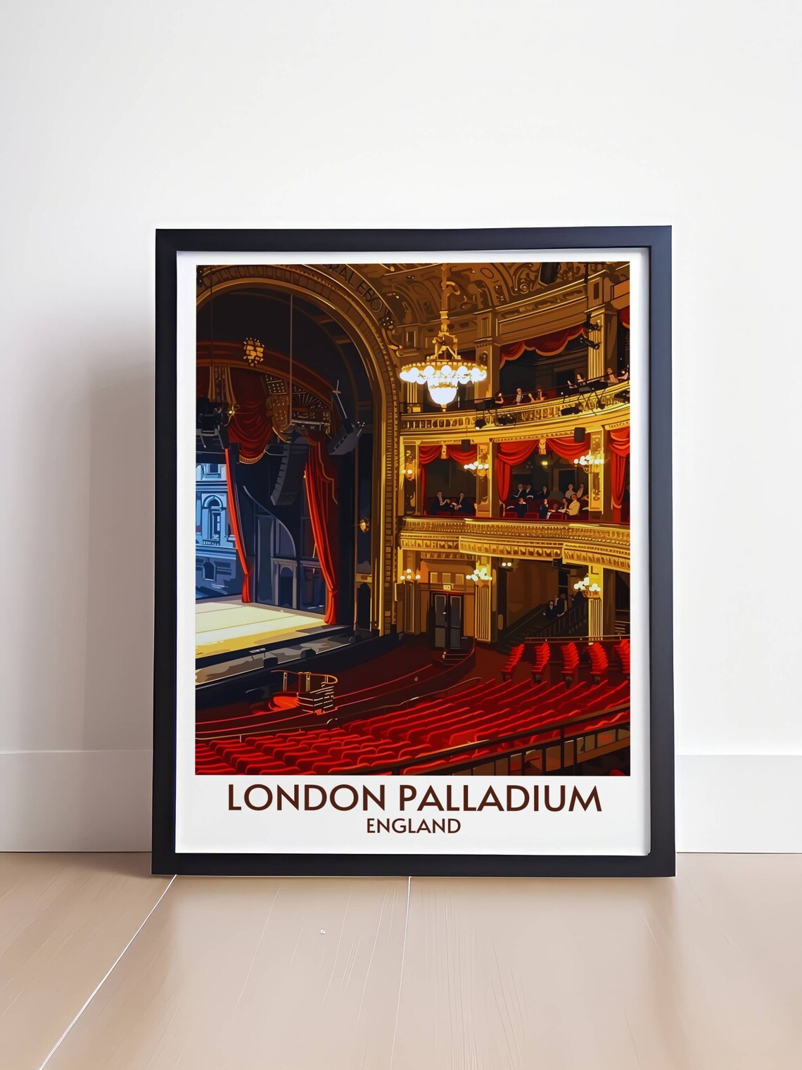 London Palladium Theatre Interior Red Seats England Art Poster - Image 4
