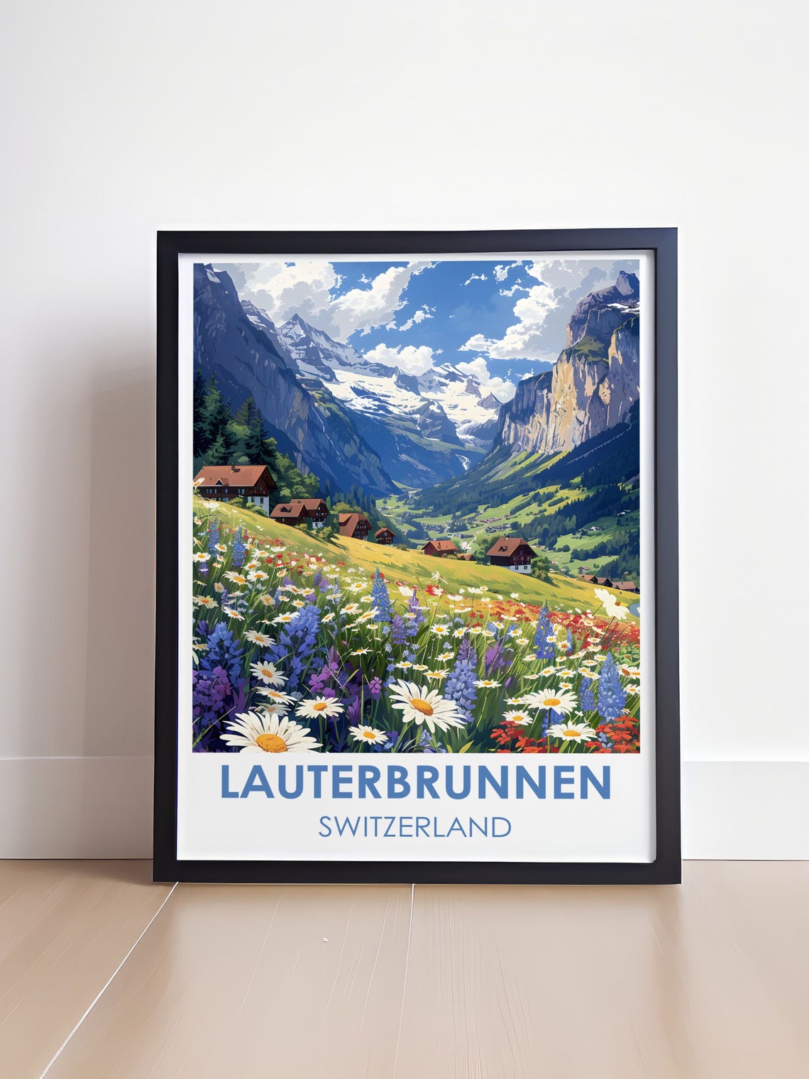 Lauterbrunnen Valley Poster Lauterbrunnen Photo Wall Art Lauterbrunnen Print A Colorful Print Of Swiss Magnificence - Image 4