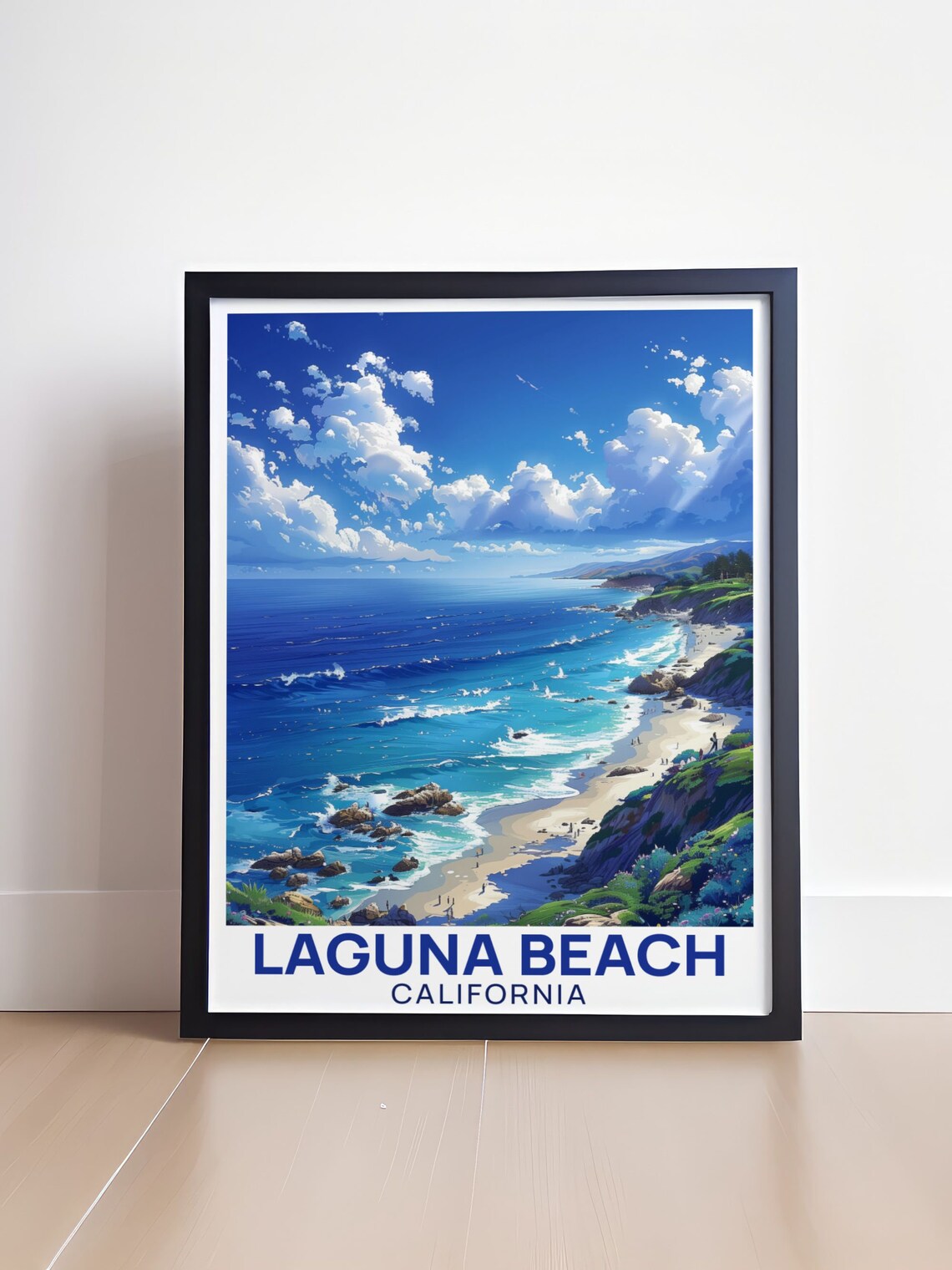 Laguna Beach Aerial Coastline Surf View California Travel Poster - Image 4