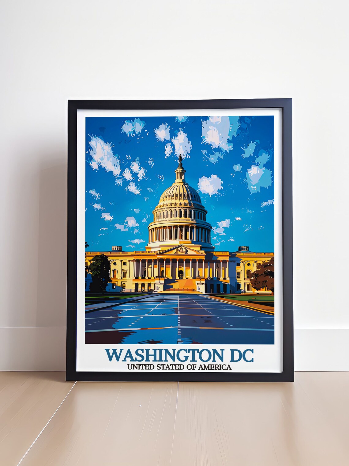 US Capitol Dome on the National Mall Washington DC Travel Poster - Image 4