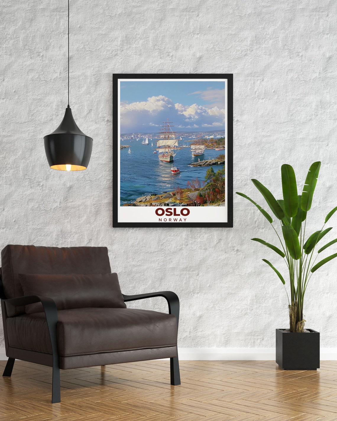 Oslo Art Collection Oslo Fjord Print Norwegian Wall Art Vintage Travel Poster Norway Travel Poste Norway Travel Posterr - Image 2