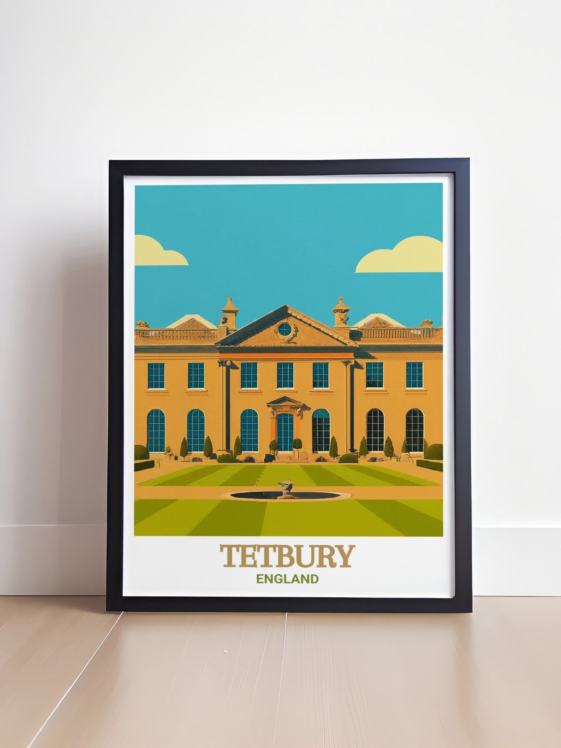 Tetbury England Cotswolds Manor House Formal Garden View Poster - Image 4