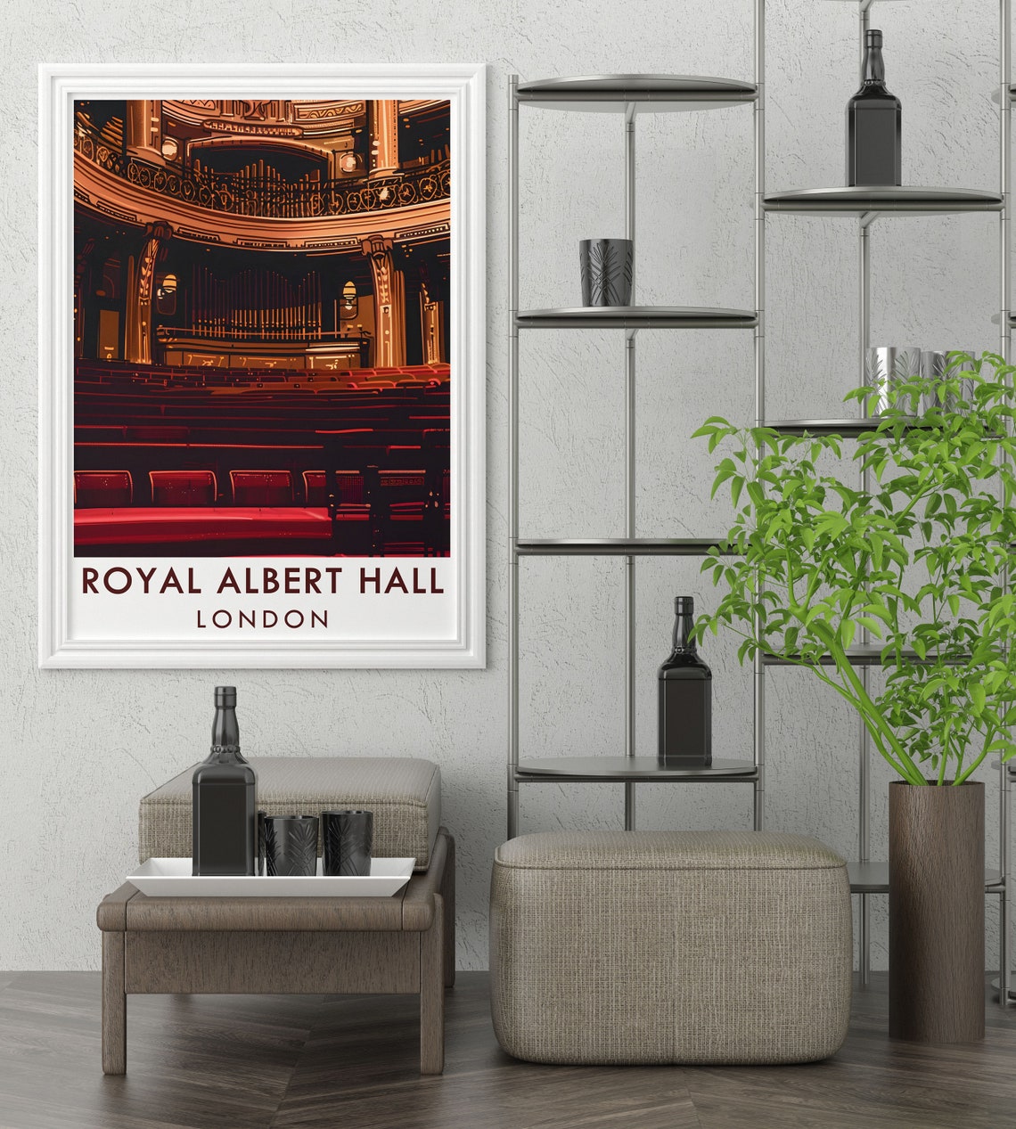 Royal Albert Hall London Auditorium Interior at Night Poster - Image 2