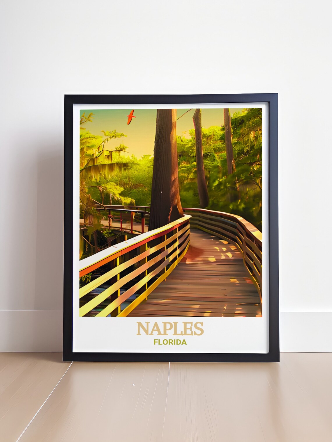 Golden Naples Florida Boardwalk Poster Cypress Swamp Forest Art - Image 4