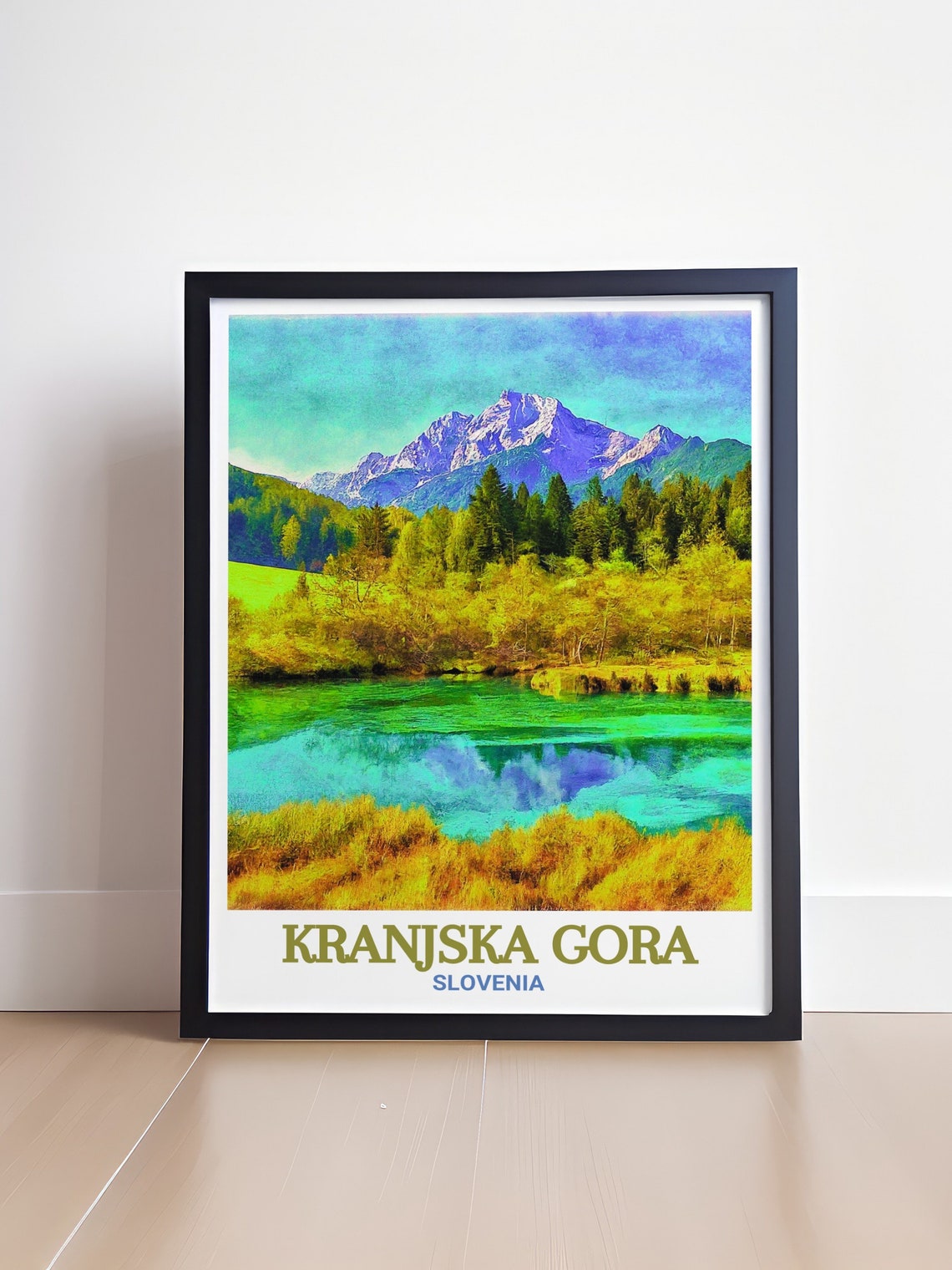 Kranjska Gora Emerald Lake Mirror Mountain Slovenia Travel Poster - Image 4