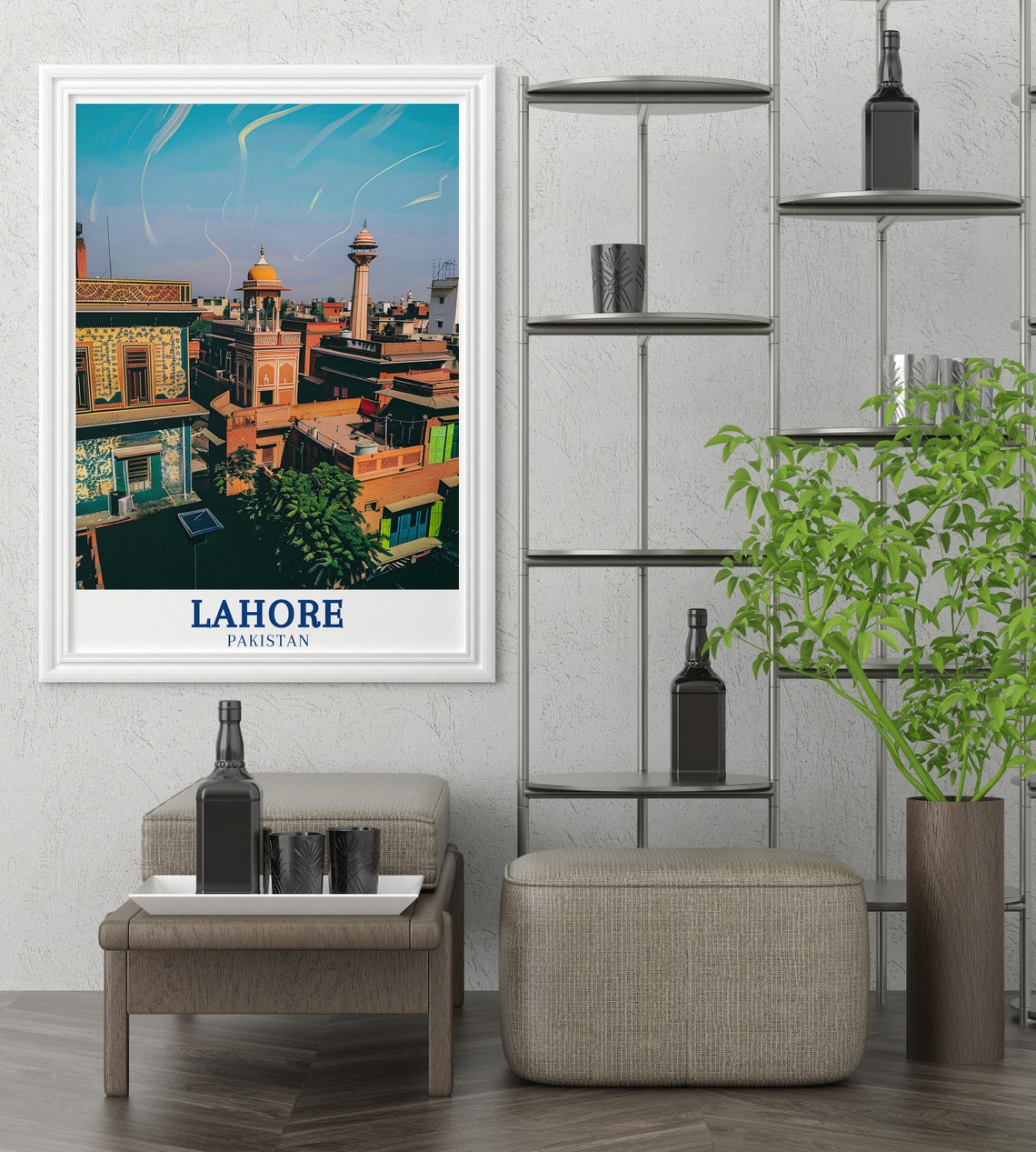 Lahore Travel Art Collection Lahore Bazaar Travel Wall Art Lahore Scenic Posters Walled City Of Lahore Travel Art - Image 3