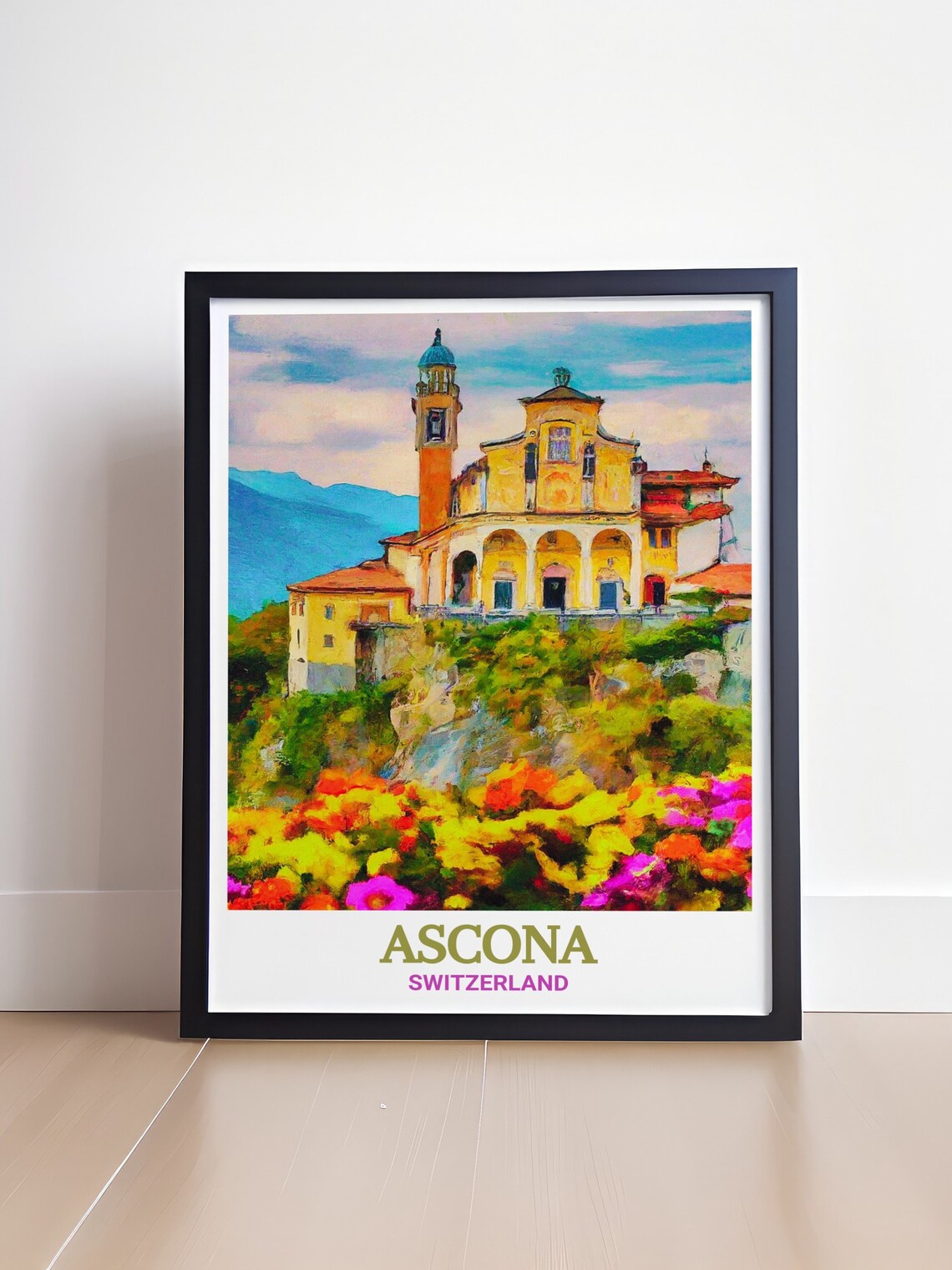 Madonna Del Sasso Church Above Flowers In Ascona Switzerland Poster - Image 4