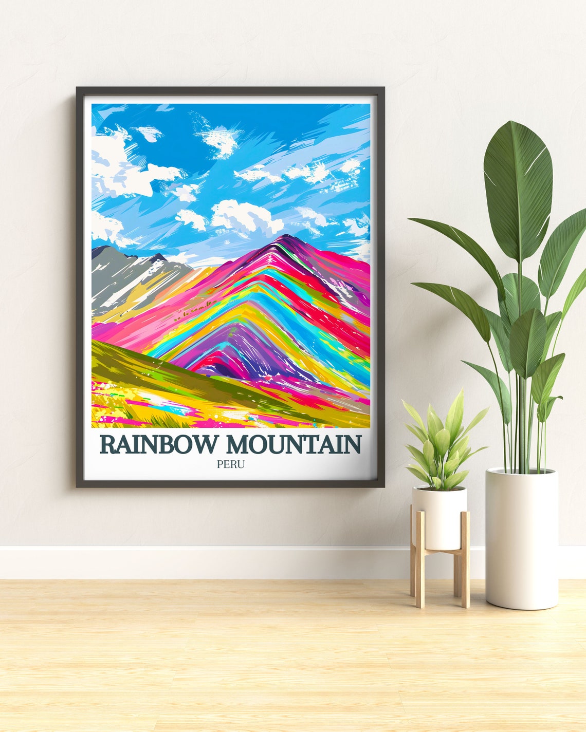 Rainbow Mountain Vinicunca Multicolor Painted Peak Peru Travel Poster - Image 3
