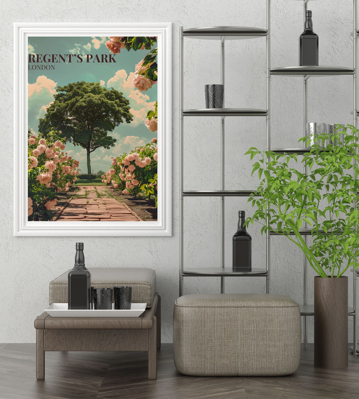 Regents Park London Rose Garden Path Blooming Roses Wall Art - Image 4