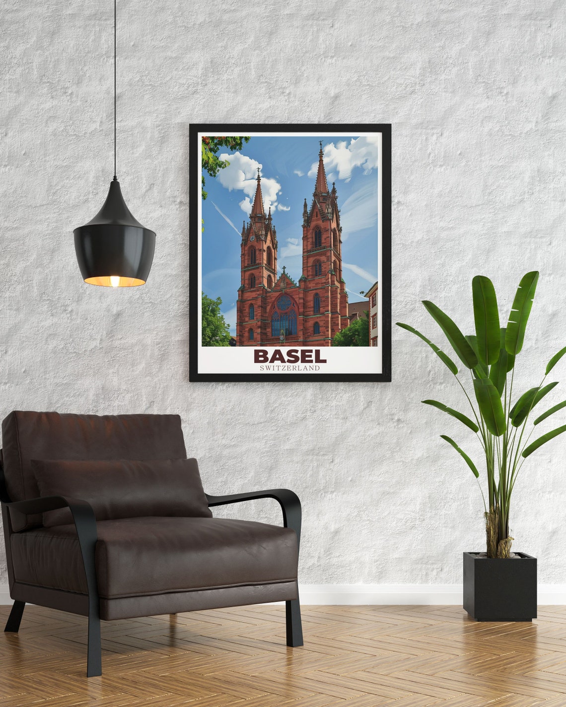 Basel Switzerland Minster Red Sandstone Twin Spires Gothic Poster - Image 3