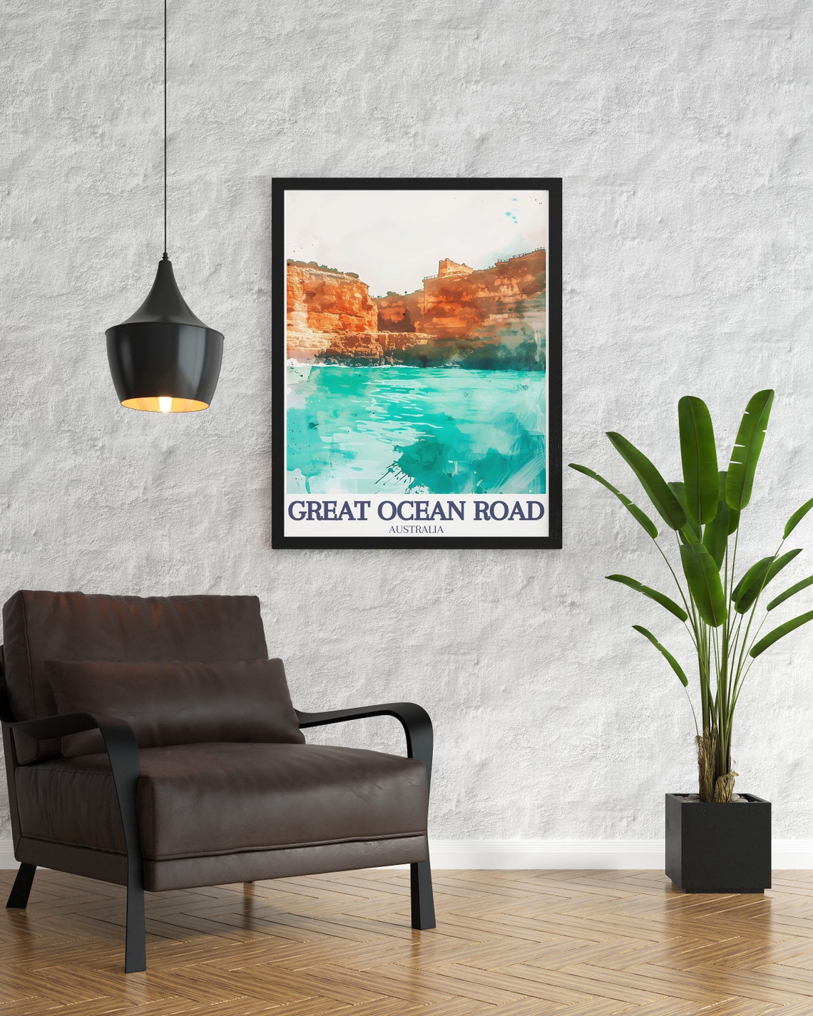 Great Ocean Road Loch Ard Gorge Turquoise Water Watercolor Poster - Image 3