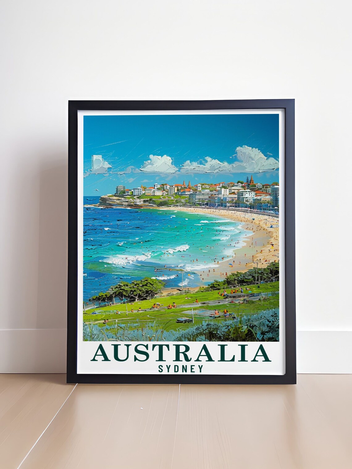Bondi Beach Sydney Aerial Coastal Scene Australia Travel Poster - Image 4