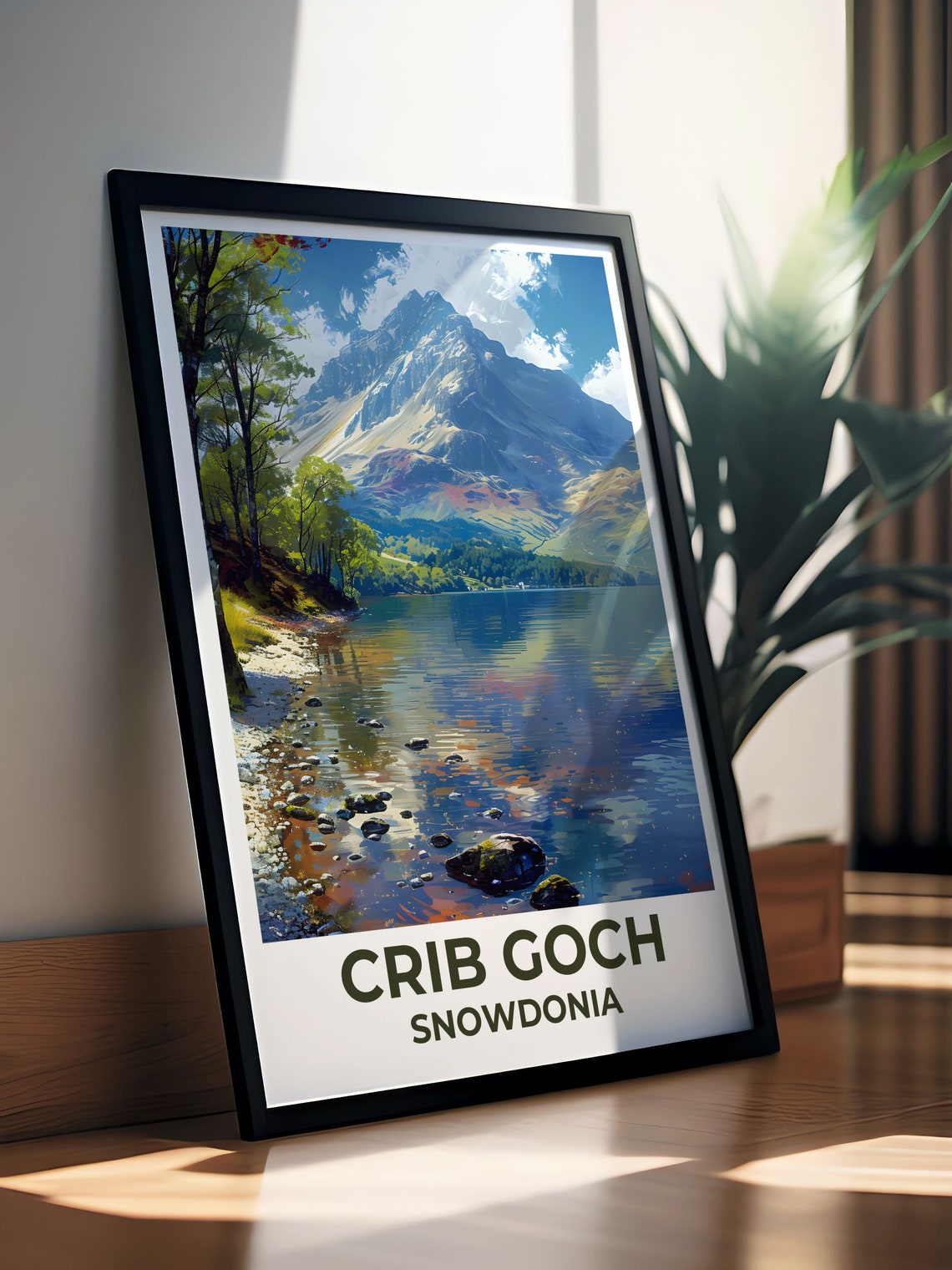 Crib Goch Snowdonia Wales Mountain Lake Reflection View Poster - Image 4