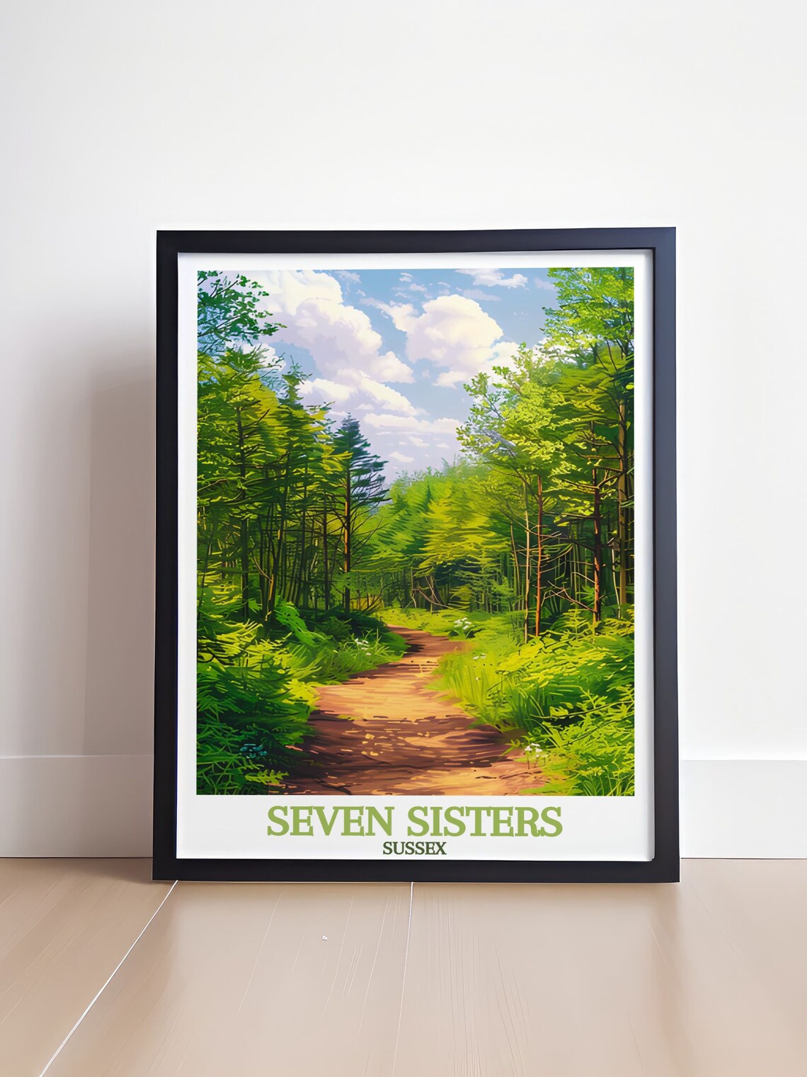 Seven Sisters Forest Trail Lush Woodland Sussex Travel Poster - Image 4