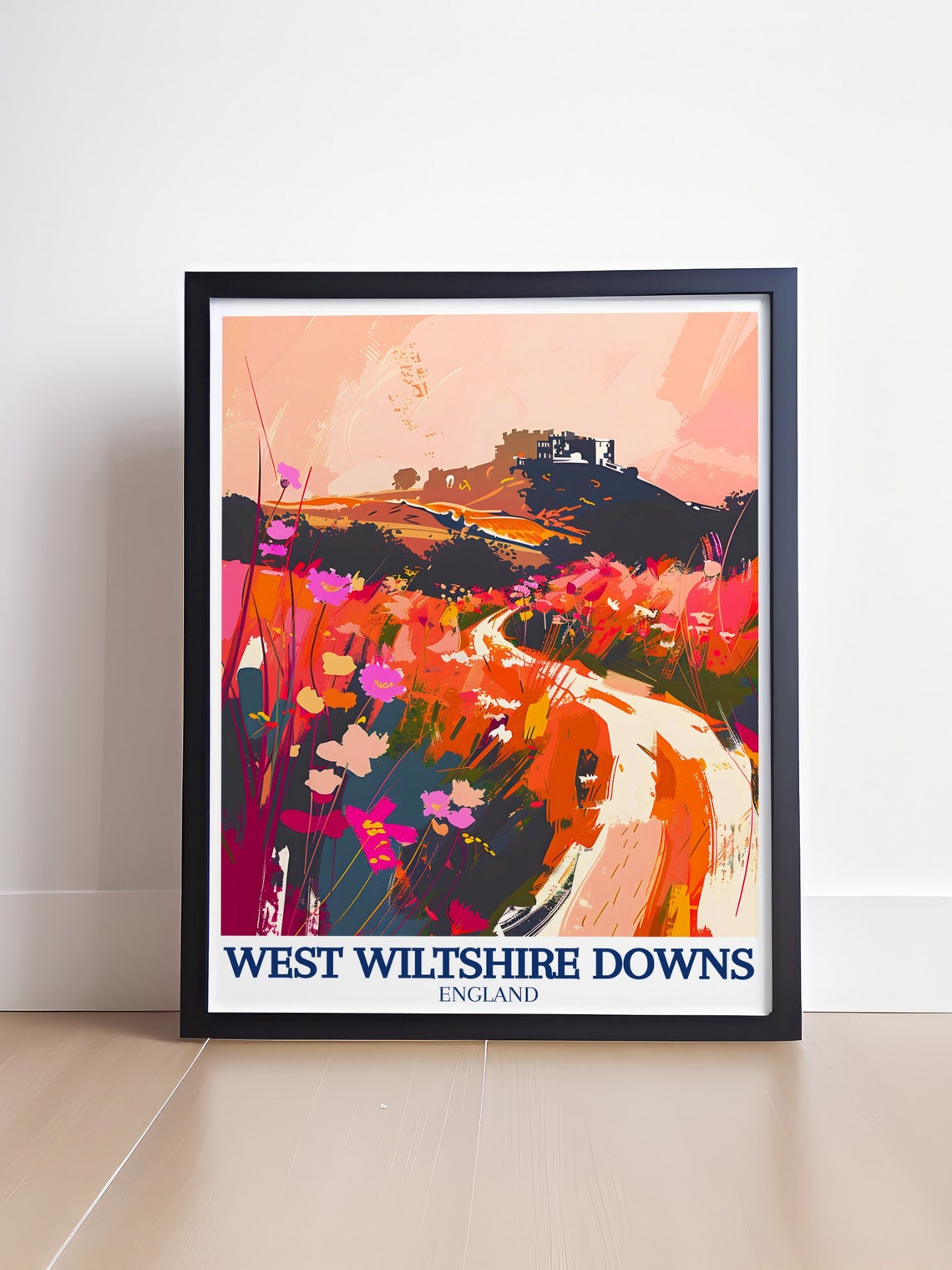 West Wiltshire Downs England Wildflower Meadow Winding Path Poster - Image 4