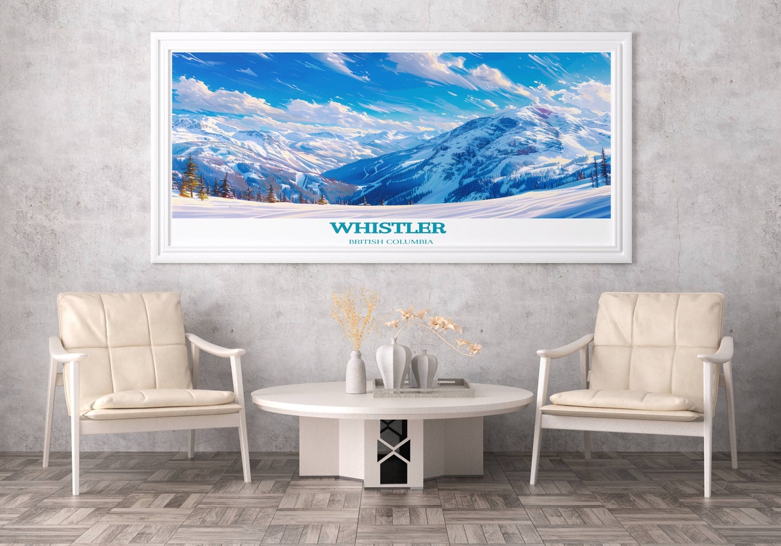 Whistler British Columbia Snowy Peak Panorama Alpine View Poster - Image 2