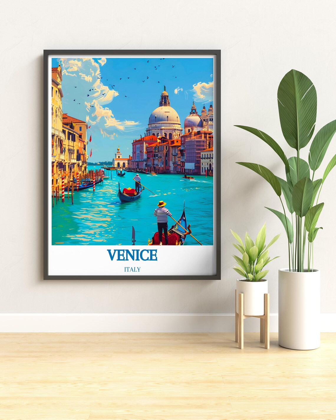 Venice Italy Grand Canal Gondolas Salute Basilica Scenic Travel Poster - Image 3