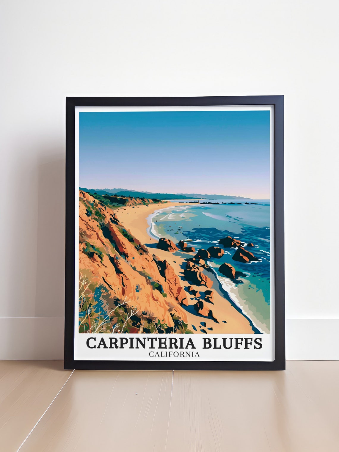 Carpinteria Bluffs California Rocky Shoreline Coastline Poster - Image 4