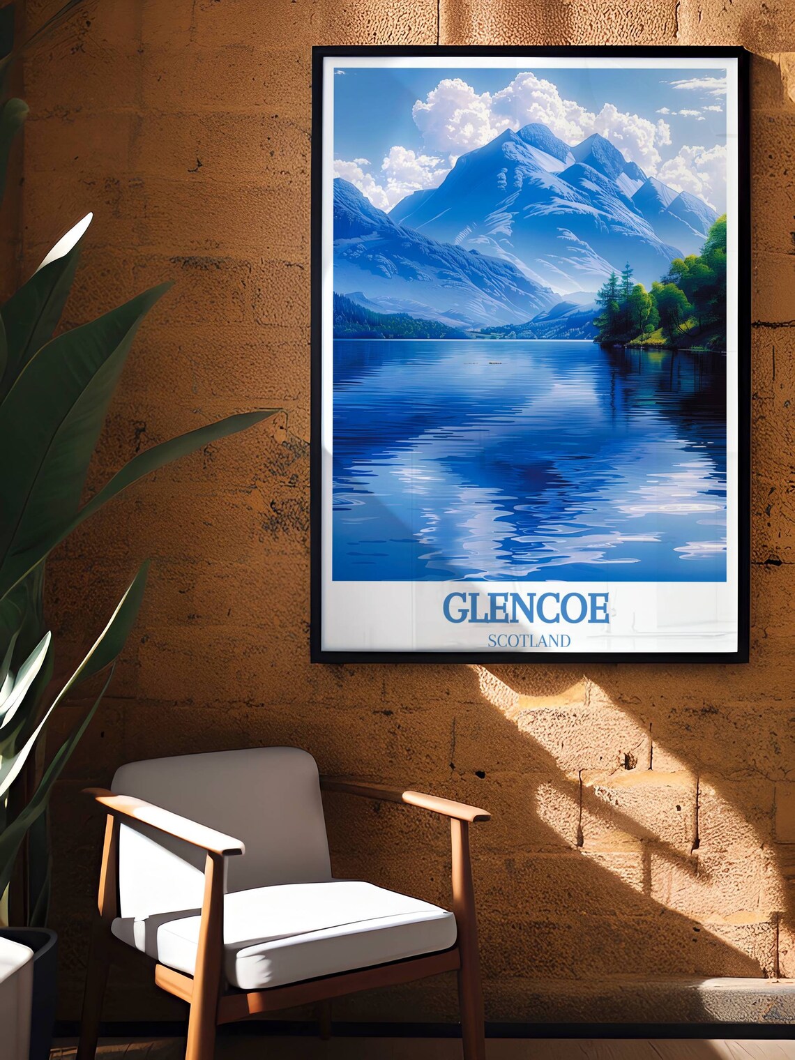 Glencoe Scotland Mirror Lake Blue Mountain View Travel Poster - Image 4