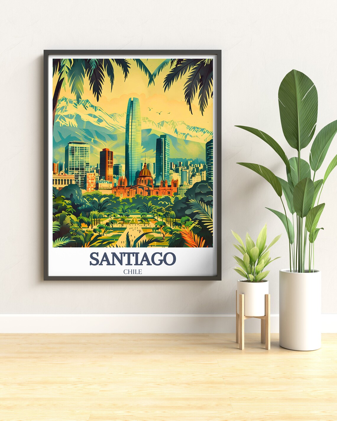 Santiago Chile Costanera Tower Andes Mountain Skyline City Poster - Image 3