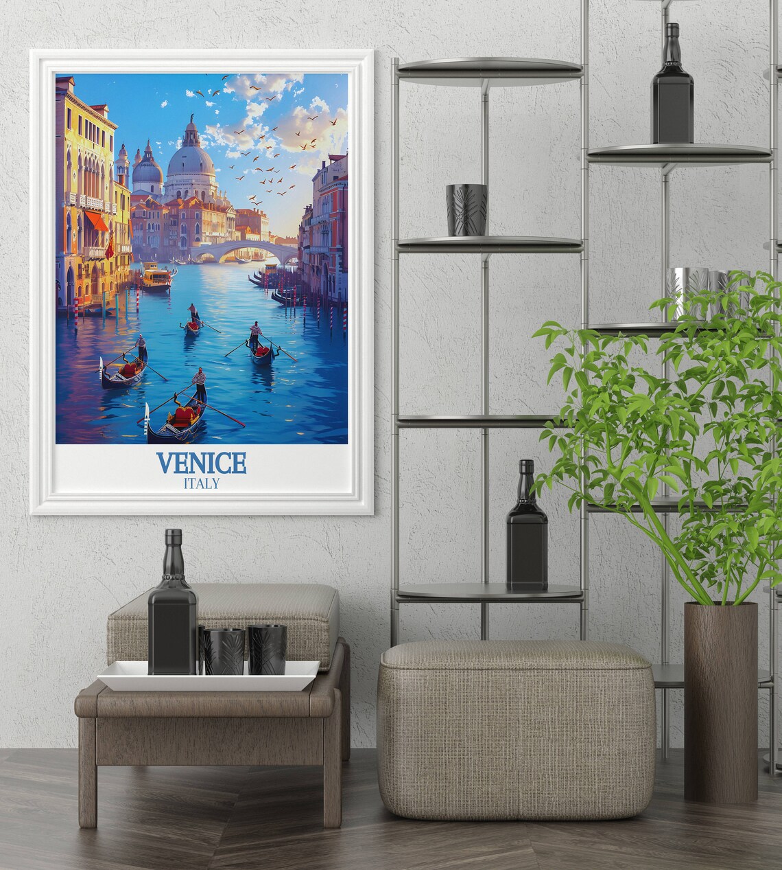 Venice Italy Grand Canal Gondolas Salute Basilica Golden Poster - Image 4